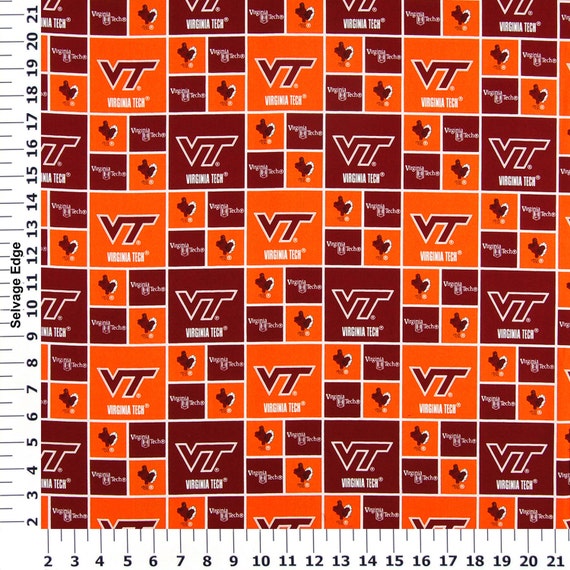 vt fabric fabric by the yard virginia tech fabric vt by KPuffs88