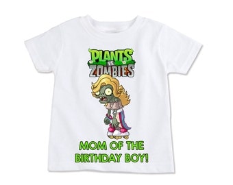 Plants vs. Zombies Mom of the Birthday Boy Digital Birthday Party Iron on Transfer T-shirt DIY Printable