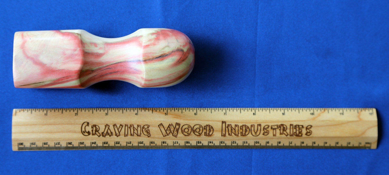 Handmade Handcarved Flame Box Elder Exotic Wood Dildo