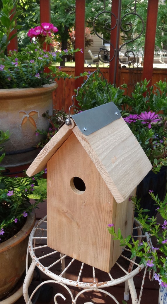 Cedar outdoor rustic bird house for sale handcrafted