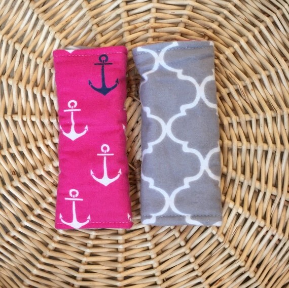Baby girl pink anchor car seat strap covers