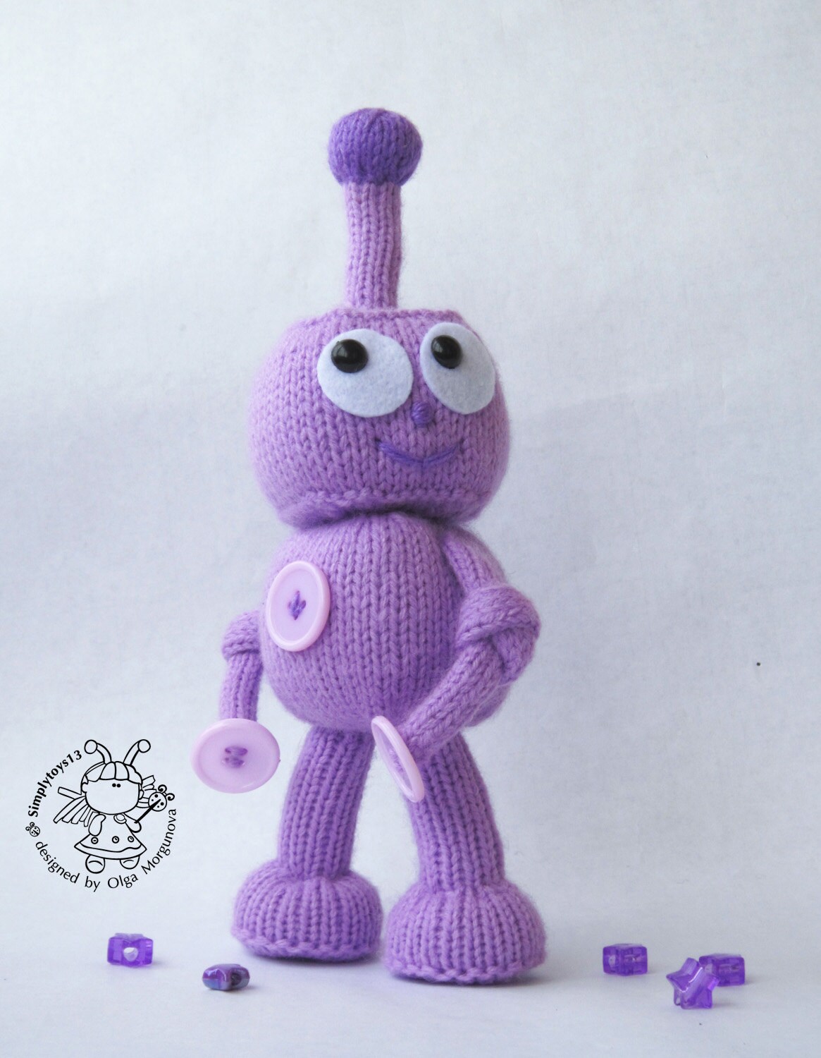 Robot . Robot Toy Knitting Pattern Knitted Round. Amigurumi