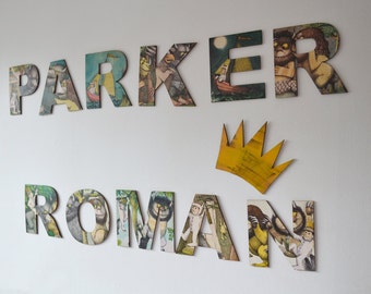 Where The Wild Things Are Crown, Max's Crown, Personalised Wooden Nursery Decor, Wild Things Are prints, Wild Rumpus, Boy's adventures theme