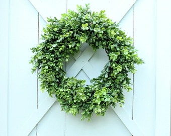 Boxwood Wreath ~ Faux Boxwood Wreath ~ Fixer Upper Decor ~ Year Round Wreath ~ Housewarming Gift ~ Boxwood Decor ~ Front Door Wreath