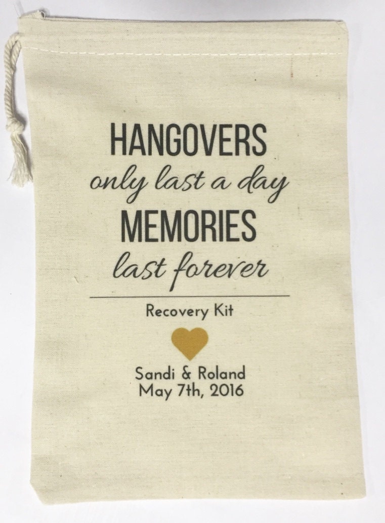 Hangover kit label