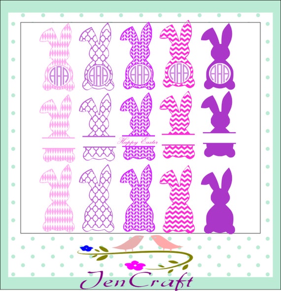Download Easter Bunny Monogram Frames Svg Easter by JenCraftDesigns ...