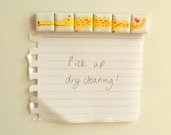 Hand painted crocodile puzzle tile magnets