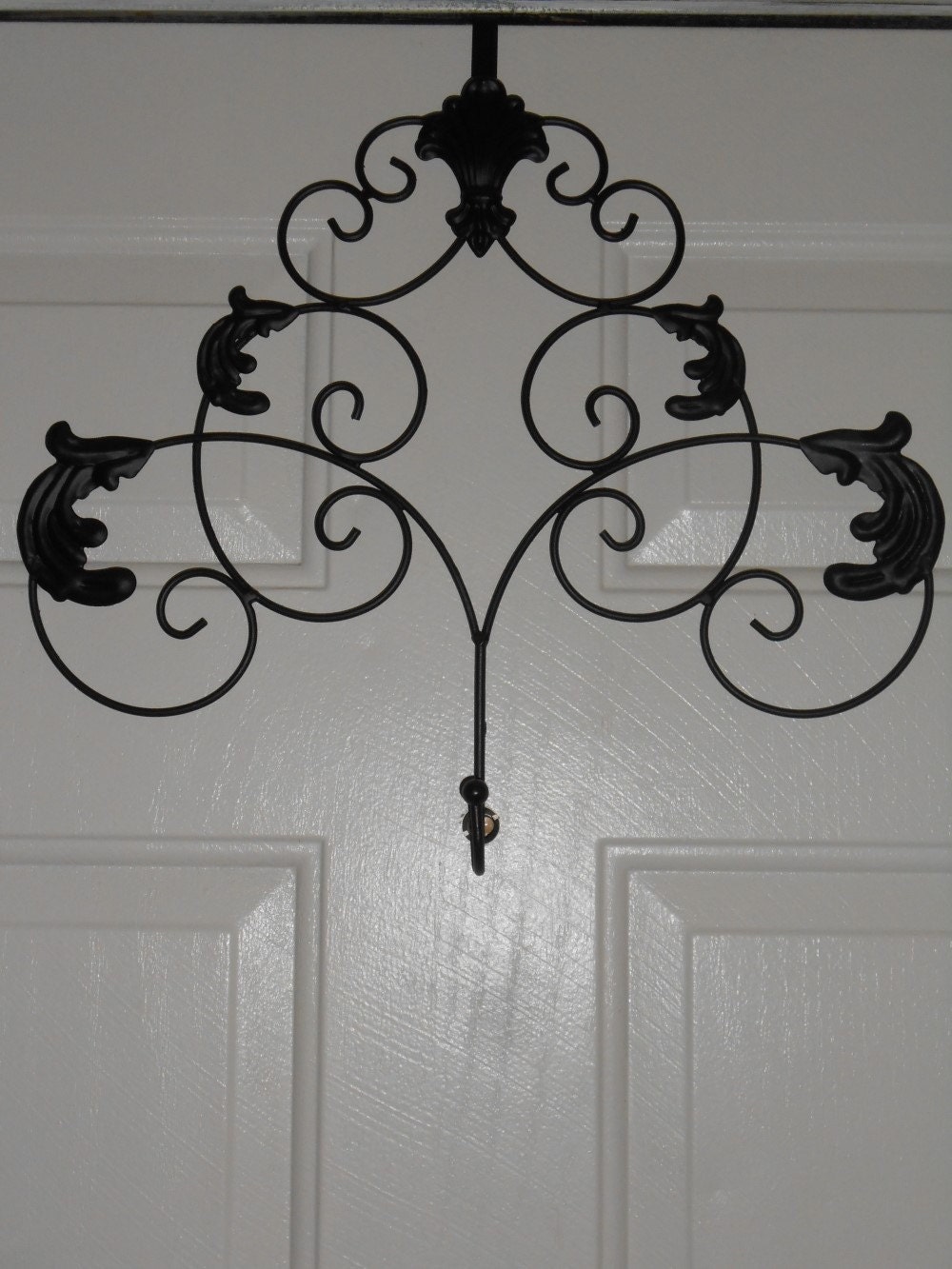 Scroll wreath hanger Door hanger Wreath hanger Black wreath