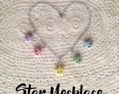 Rainbow Stars Necklace - cute clay charms kawaii pendant sweet lolita fashion accessory adorable fairy kei pastel twinkle gifts for her