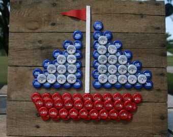 Sailboat Wall Art with Bud Bud Light and by ReclaimedDaisy Sailboat Wall Art with Bud Bud Light and by ReclaimedDaisy