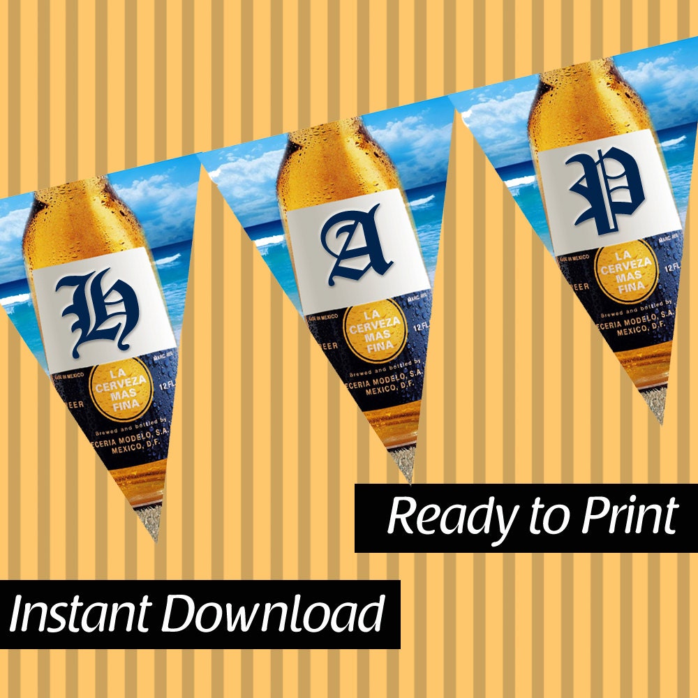 Corona Beach Beer Party Printable Bunting