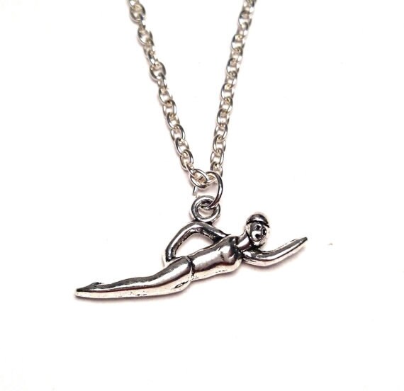 Swimming Necklace Swimming Charm Swimming Pendant Swimming