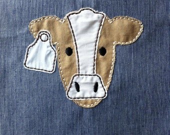 ITH Cow Raggy Applique DIGITAL Embroidery Design