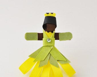 Tiana Princess and Frog Ribbon Hair Clip