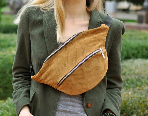 suede waist bag