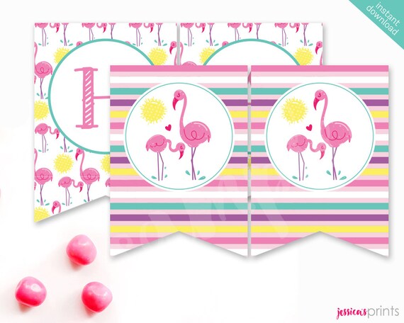 instant-download-pink-flamingo-printable-party-banner