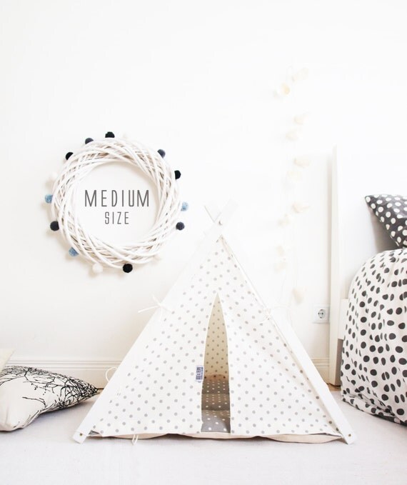 Dog teepee grey polka dot bedding by DogAndTeepee on Etsy