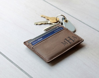 Leather Money Clip, Personalized Money Clip, Leather Wallet, Engraved Money Clip, Groomsmen Gift, Bachelor Party Gifts --LMC-DB-MHA