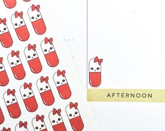 Kawaii Stickers, Medicine Stickers, Pill Stickers, Cute Planner Stickers, MAMBI Stickers, fit Erin Condren Life Planner, Bujo Stickers