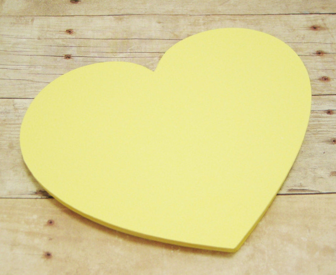 4 inch Paper Heart CutoutsLight Yellow Cardstock