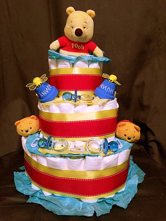 Winnie the Pooh Diaper Cake by KraftQueeen on Etsy