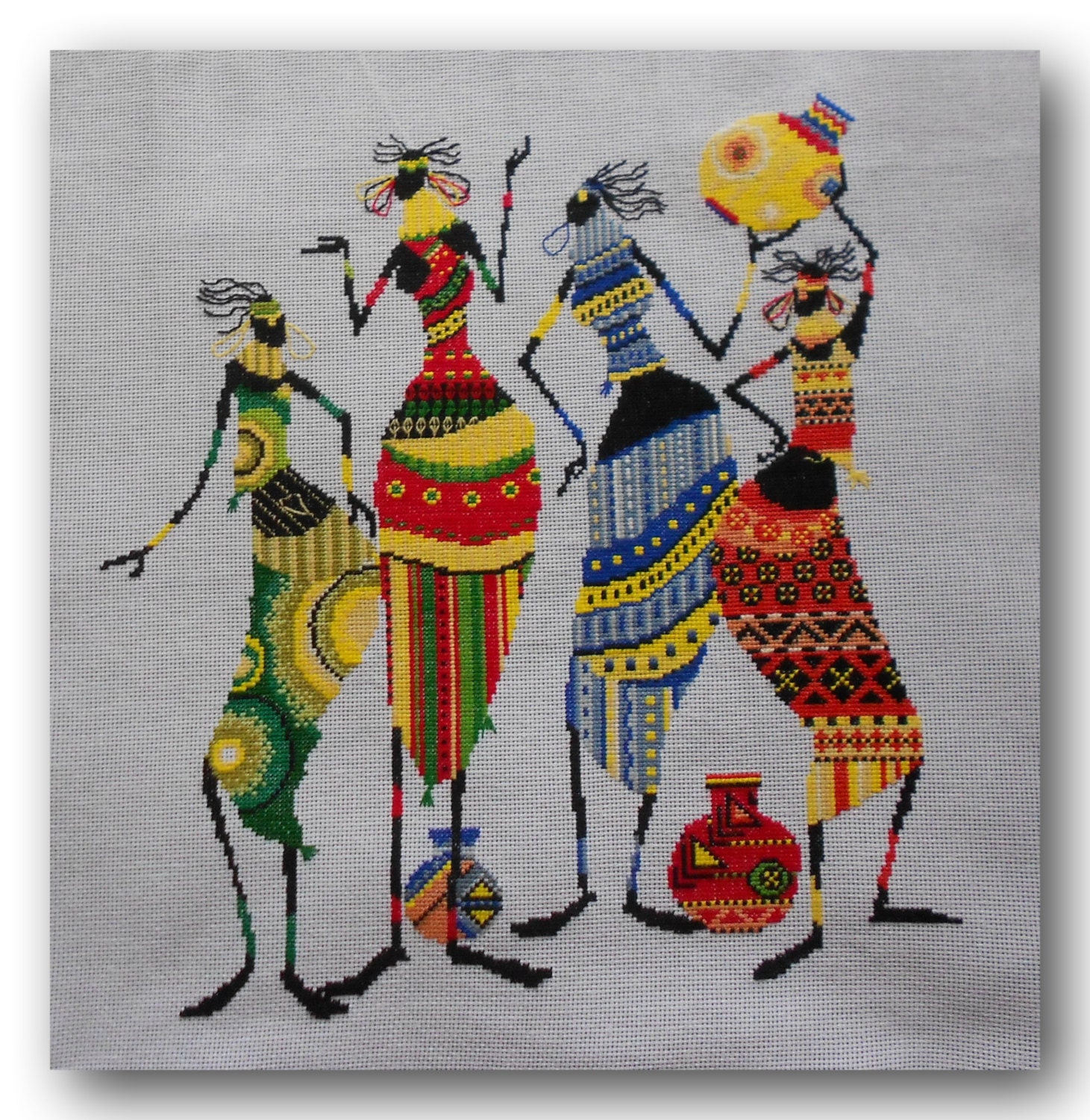 Cross Stitch Picture African Women by PassionedBroderie on Etsy