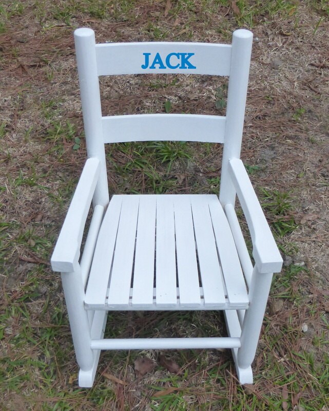 Personalized Rocking Chair for toddlers gray pink white