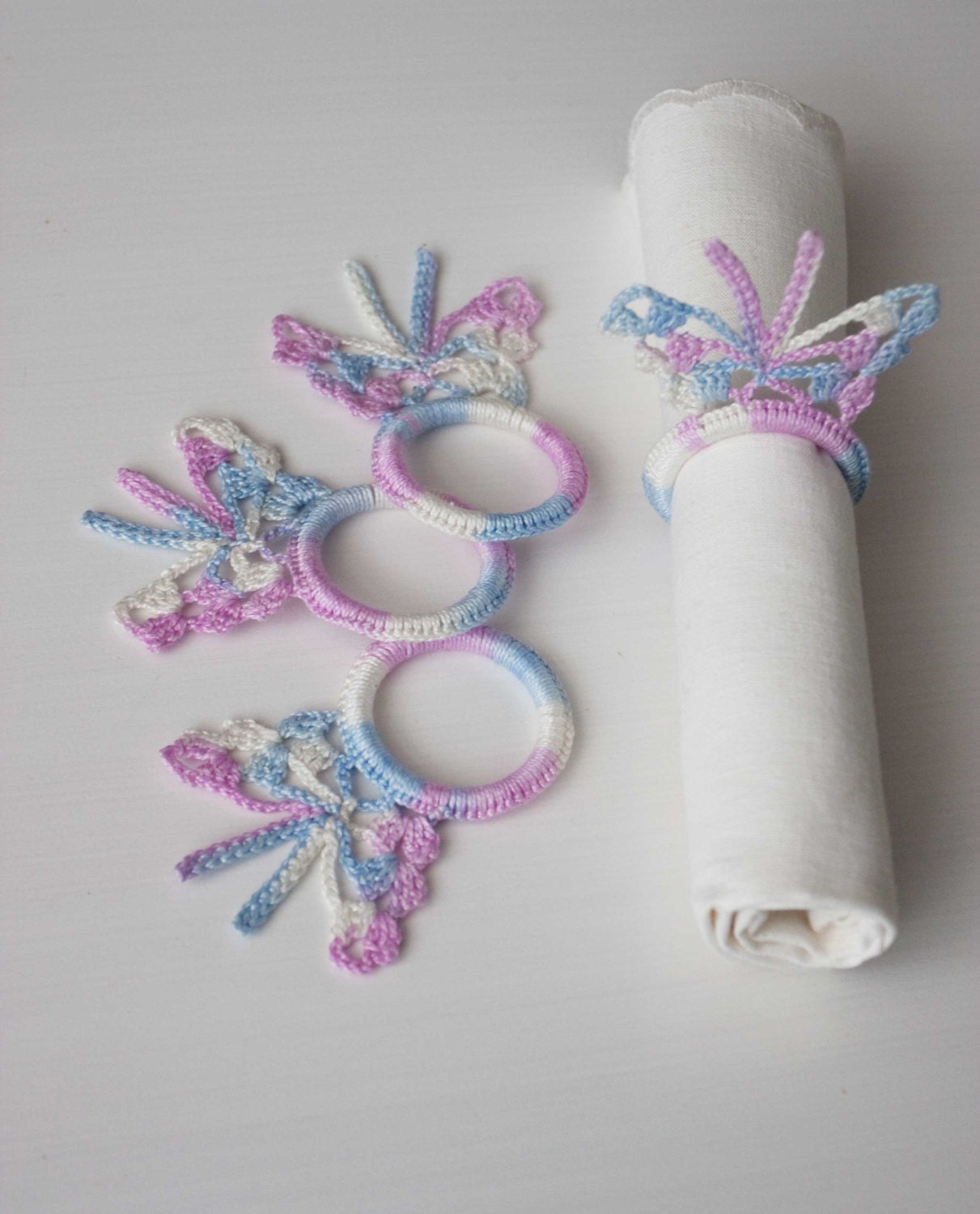 Crochet Napkin Rings Crochet Napkin Holders by ForHomeAndSoul
