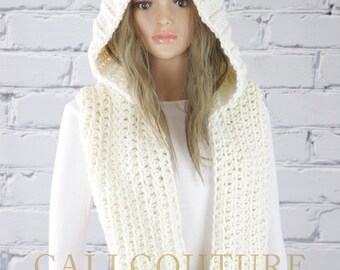 Crochet Hooded Scarf Pattern - Vancouver Hooded Infiity Scarf Pattern #31 - Crochet Scarf PATTERN - Digital Download - Not a Physical Scarf!