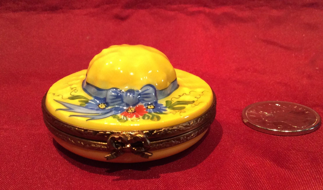 Limoges Trinket Boxes Limoges Hat Trinket Box Miniature