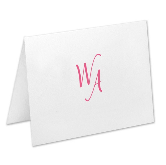 Personalized Note Cards With Monogram Stationery Set