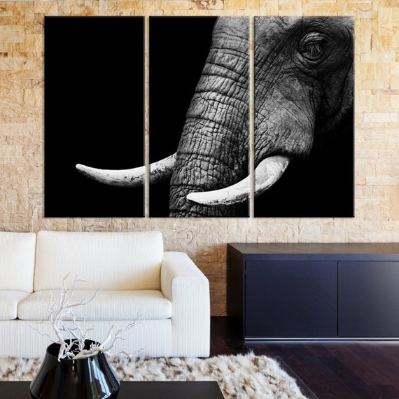 Elephant 1or 3 Canvas Panel Extra Large Wall Art Art Canvas
