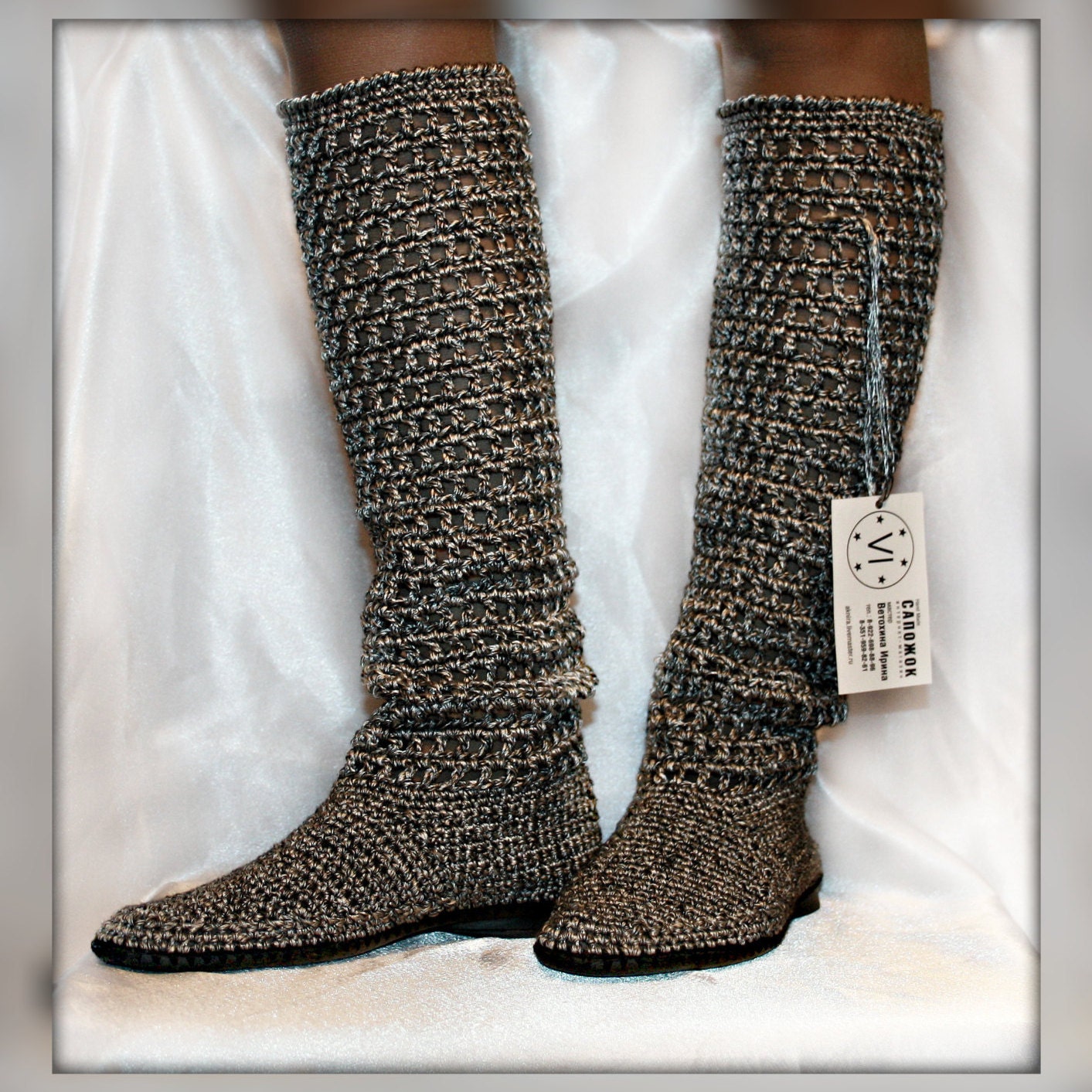 Summer crochet boots Hand knitted for adult Crocheted Outdoor