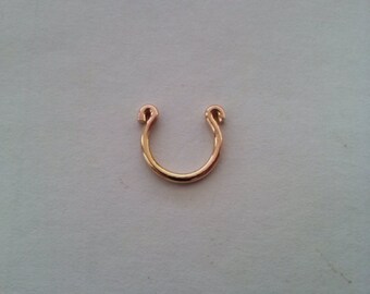 Faux / Fake Septum Ring for Non Pierced septum Yellow Gold Filled 16g, 8mm to 10mm