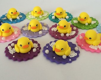 Rubber Duck Fondant Cupcake Topper Set of 12