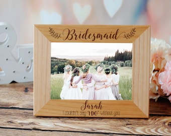 Bridesmaid Picture Frame, Custom Engraved Photo Frame, Personalized Picture Frame, Maid Of Honor, Mother of The Groom, Flower Girl, Wedding