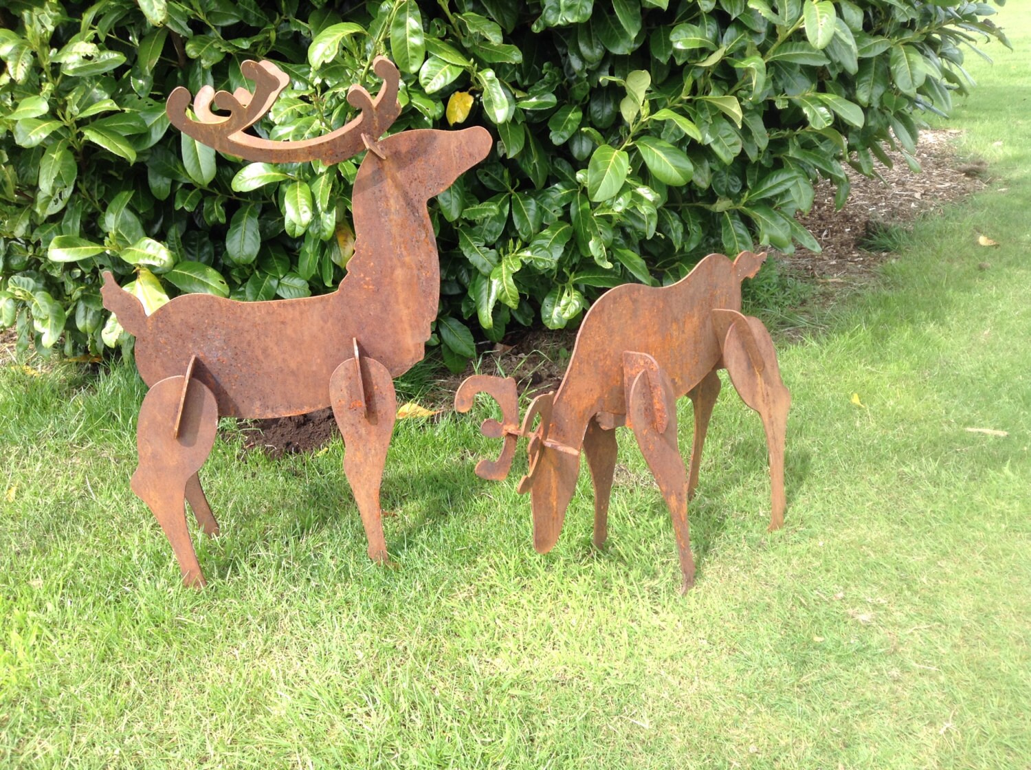 Rusty Metal Deer / Deer Garden Decor / Deer sculpture / Metal