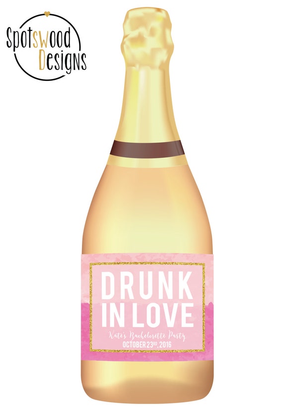 Drunk In Love Custom Wedding Wine Label. Champagne Label.