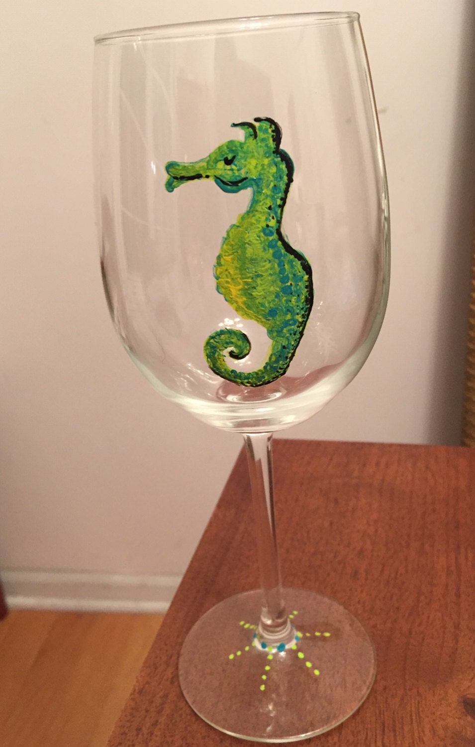 Seahorse Wine Glass by WaytoRose on Etsy