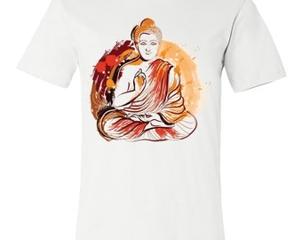 Men's Tibetan Yoga Hippie Sure Buddha Shiva Gray Crinkled Cotton T-Shirt