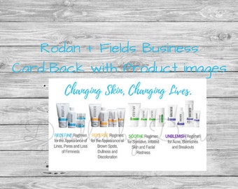 Rodan + Fields Business Card Back with Product Images