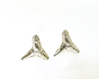 Shark Teeth Earrings, Lookin' Sharp, silver stud earrings, post earrings, shark tooth jewelry, beach jewelry