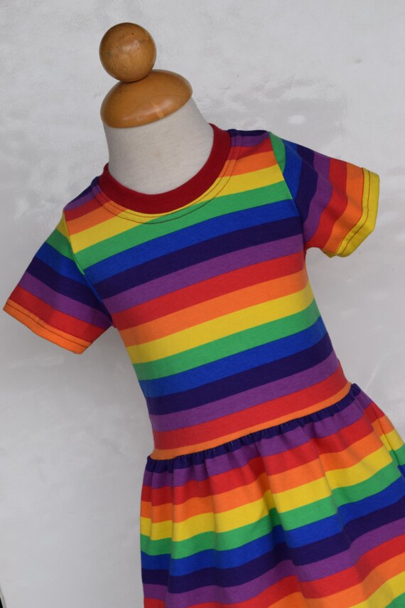rainbow shirt dress