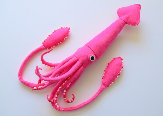 pink squid plush