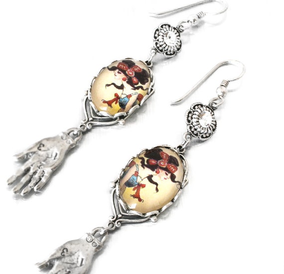 Custom Charm Earrings with Crystals and Charms Personalized