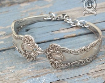 Oxford 1901 Pattern Spoon Bracelet - Adjustable - Handmade by Doctorgus from Antique Victorian Silverware - Boho Upcycled Spoon Jewelry