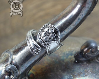 Orange Blossom Spoon Ring - Adjustable - Handmade by Doctor Gus - Beautiful Antique Inspired Flowery Boho Design Replica in Lead Free Pewter