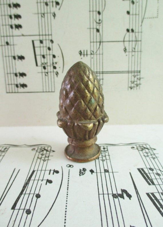 Vintage Brass Acorn Finial