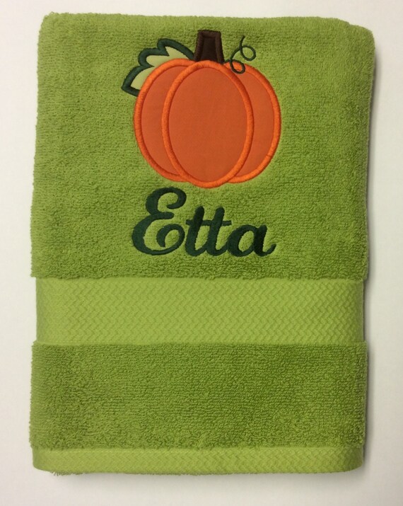 BATH TOWEL Fall Pumpkin Personalized Towel