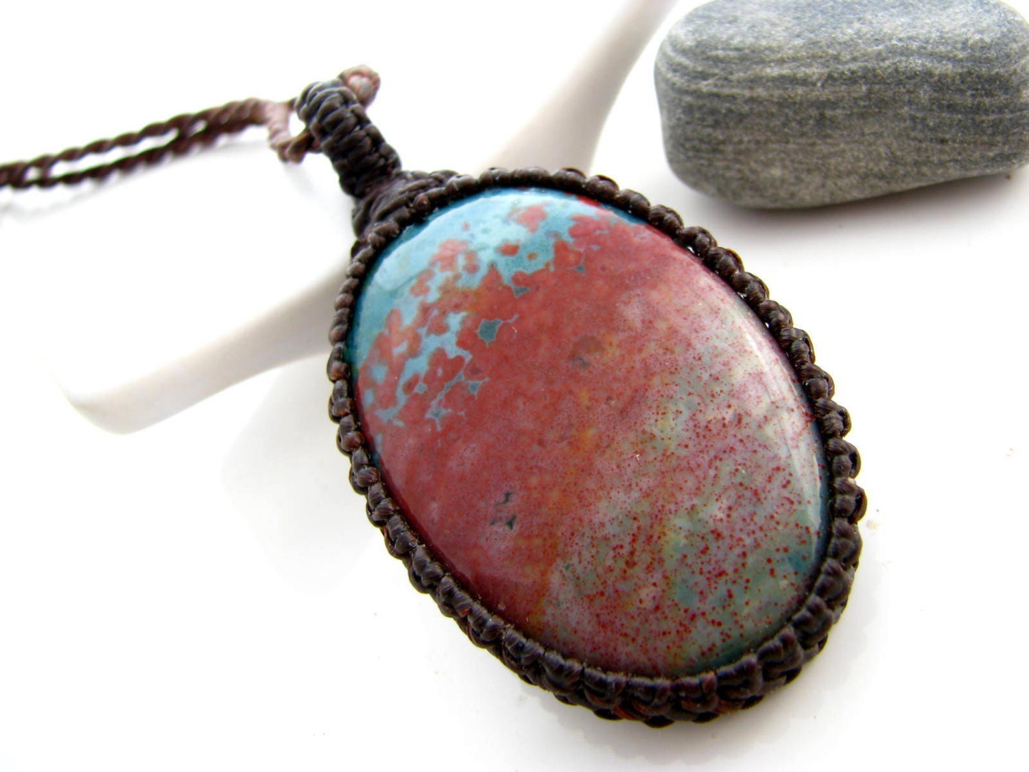 March Birthstone necklace Bloodstone Necklace / Indian